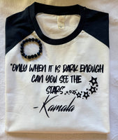 Kamala Concession Speech navy 3/4 sleeve t-shirt and tigers eye bracelet