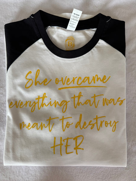 PowHERful 3/4 sleeve t-shirt