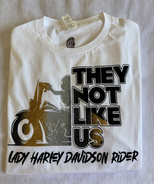 They Not Like Us - Female Harley Davidson Rider.