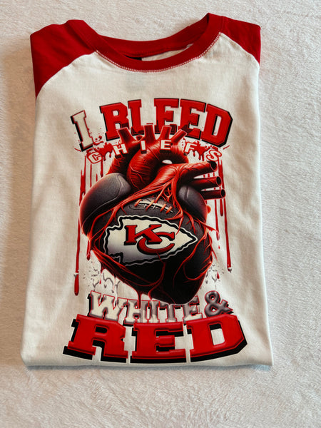 I Bleed White and Red - Chiefs t-shirt