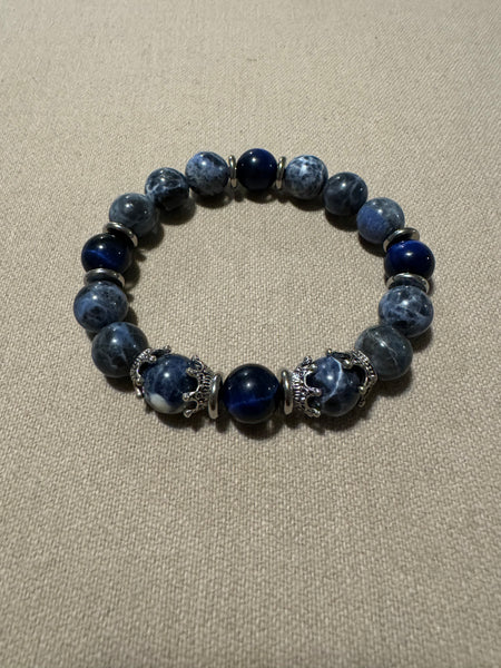 Blue agate and blue tigers eye
