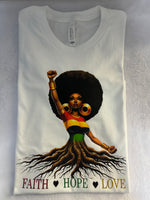 Afro lady Fatih Hope Love t-shirt