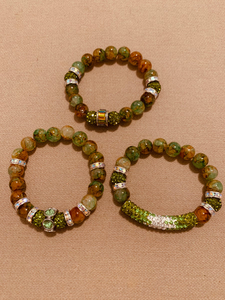 Green brown stack set