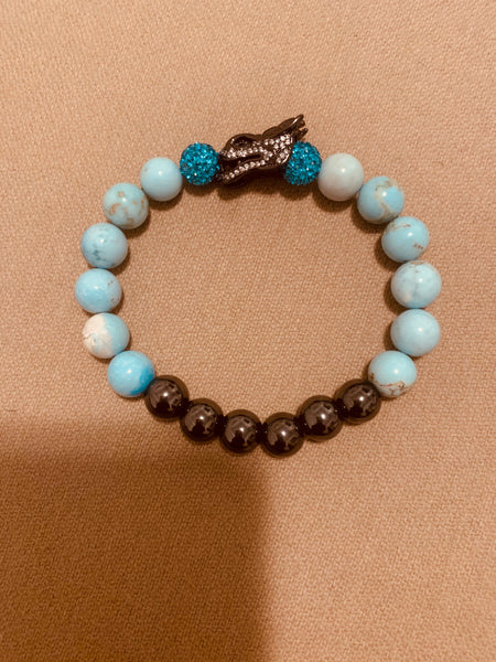 Mens Teal/Grey Bracelet