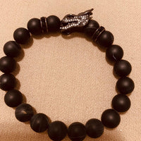 Mens Black Agate Bracelet