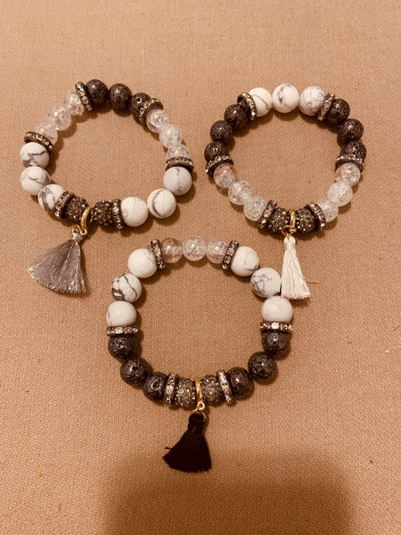 White/Clear Bracelet Set