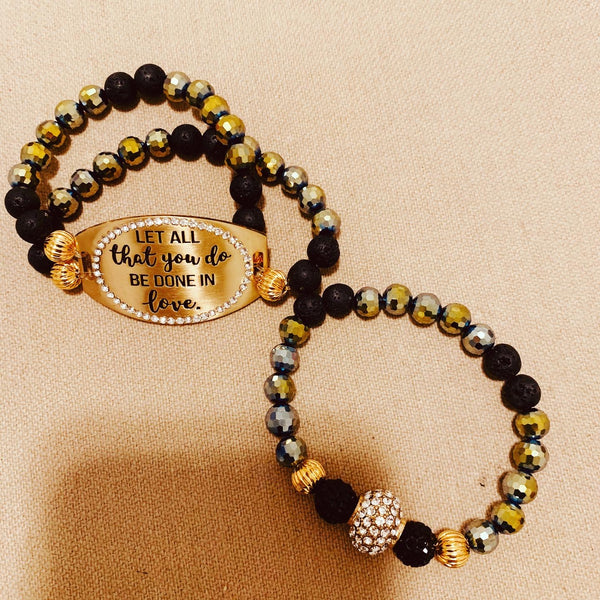 Green/Black Bracelet Set-On Sale