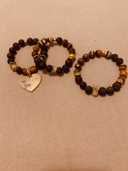 His & Hers Brown Bracelet Set