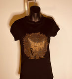 Rhinestone shirt with matching mask