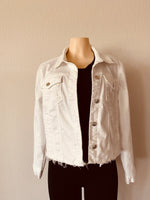 White denim jacket with rhinestone image