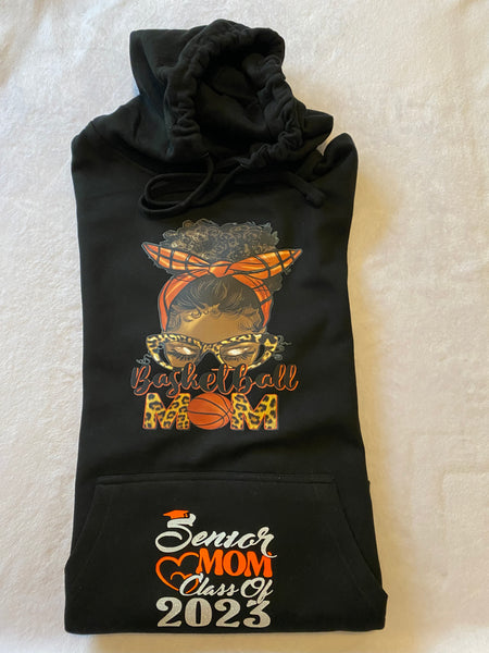 Basketball / graduate mom hoodies with name and number on back