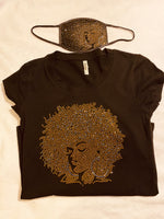 Rhinestone shirt with matching mask