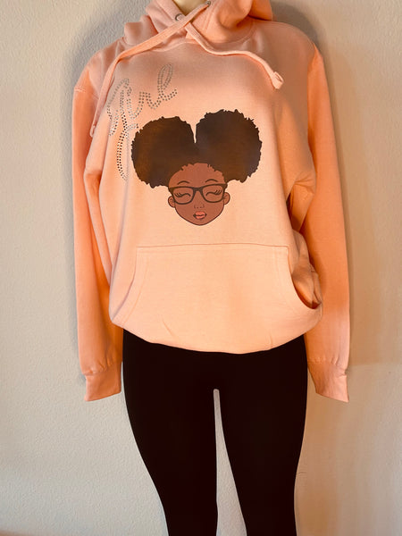 Afro puff hoodie