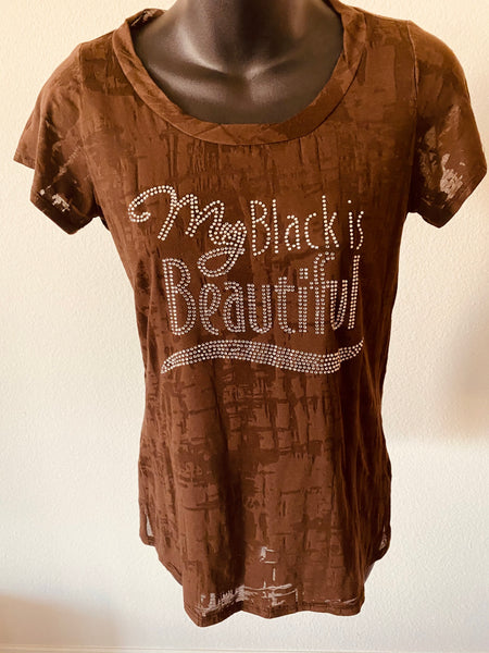 Rhinestone burn out t-shirt
