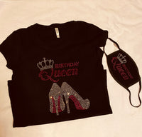 Rhinestone shirt with matching mask