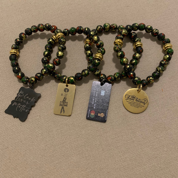 African color stack bracelet set