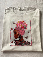 Rhinestone transfer image t-shirt