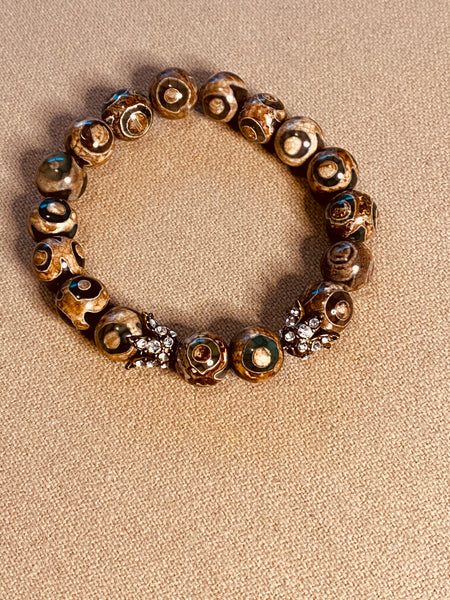 Brown agate men’s bracelet