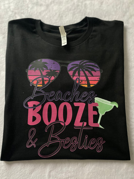 Beaches Booze and Besties t-shirt